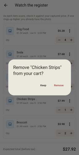 Remove from cart